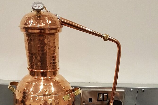 Distill a bottle of Gin on mini copper stills - Distilling on a mini copper still, plus a cocktail break