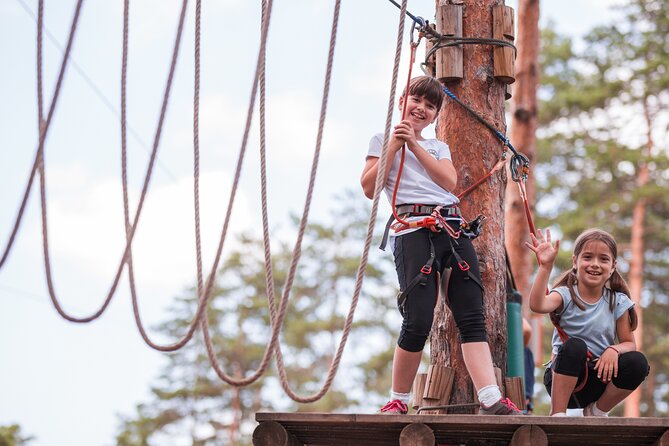 High Ropes and Adventure Tree Top Experience - The Big Yin advanced course and the payoff moments at height